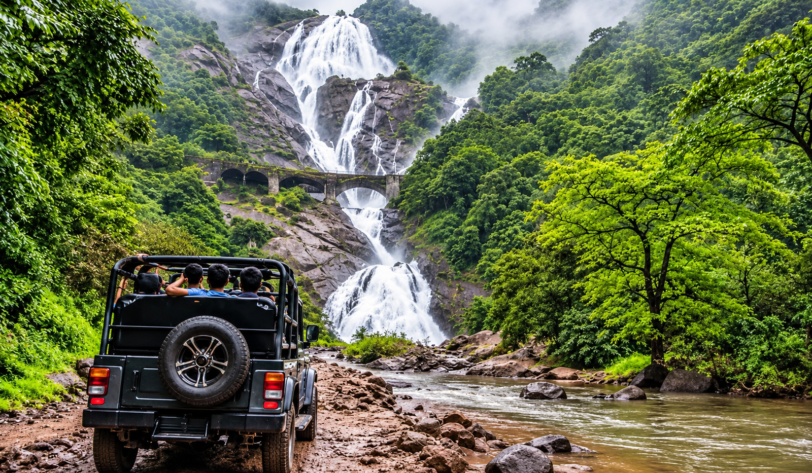 Goa Dudhsagar Waterfall, Jungle Safari & Spice Farm Experience